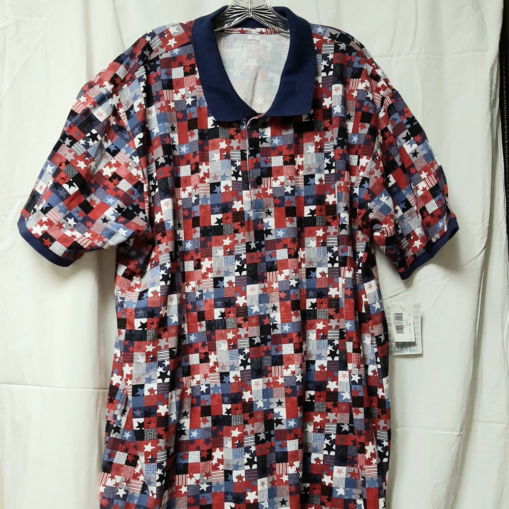 NWT LuLaRoe Patriotic Polo Shirt 2XL